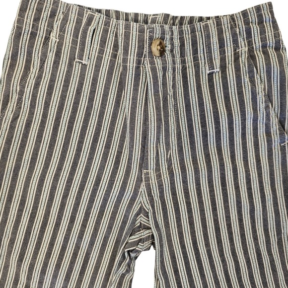 Janie and Jack Boys Stripe Blue White Pant Cropped Roll Tab Pant Size 3 Cotton - Picture 6 of 8